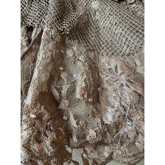 NWT Pretty Angel Blouse Jacket Womens M Lace Rhinestone Embroidery Gypsy Fairy - Picture 11 of 13